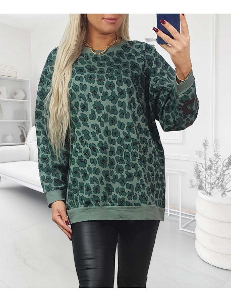 JEMNÁ BAVLNENÁ LEO MIKINA- MEGI - OVERSIZE - UNI - zelená